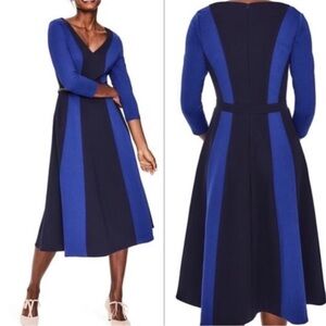 Boden Blue and Black Midi Dress